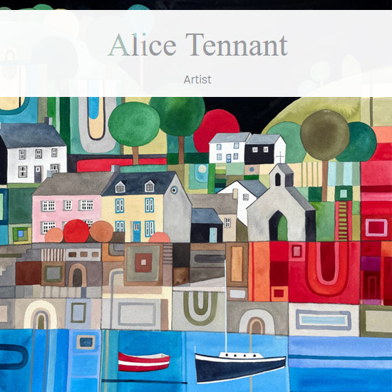 Graphic showing Alice Tennant's website
